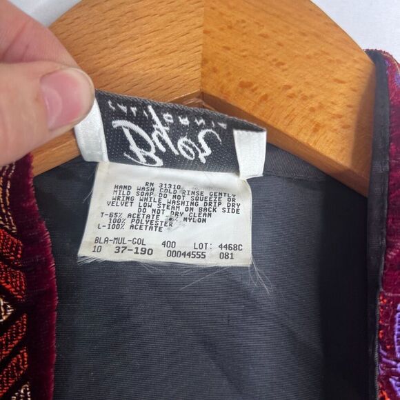 Byer California Sheer Sleeve Maximal Print Dressy Bold Art To Wear Top Medium - Picture 9 of 11